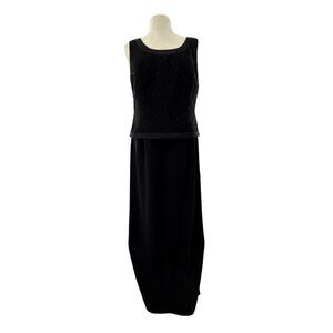 Karen Miller Womens Beaded Black Sleeveless Formal Dress Size 12‎